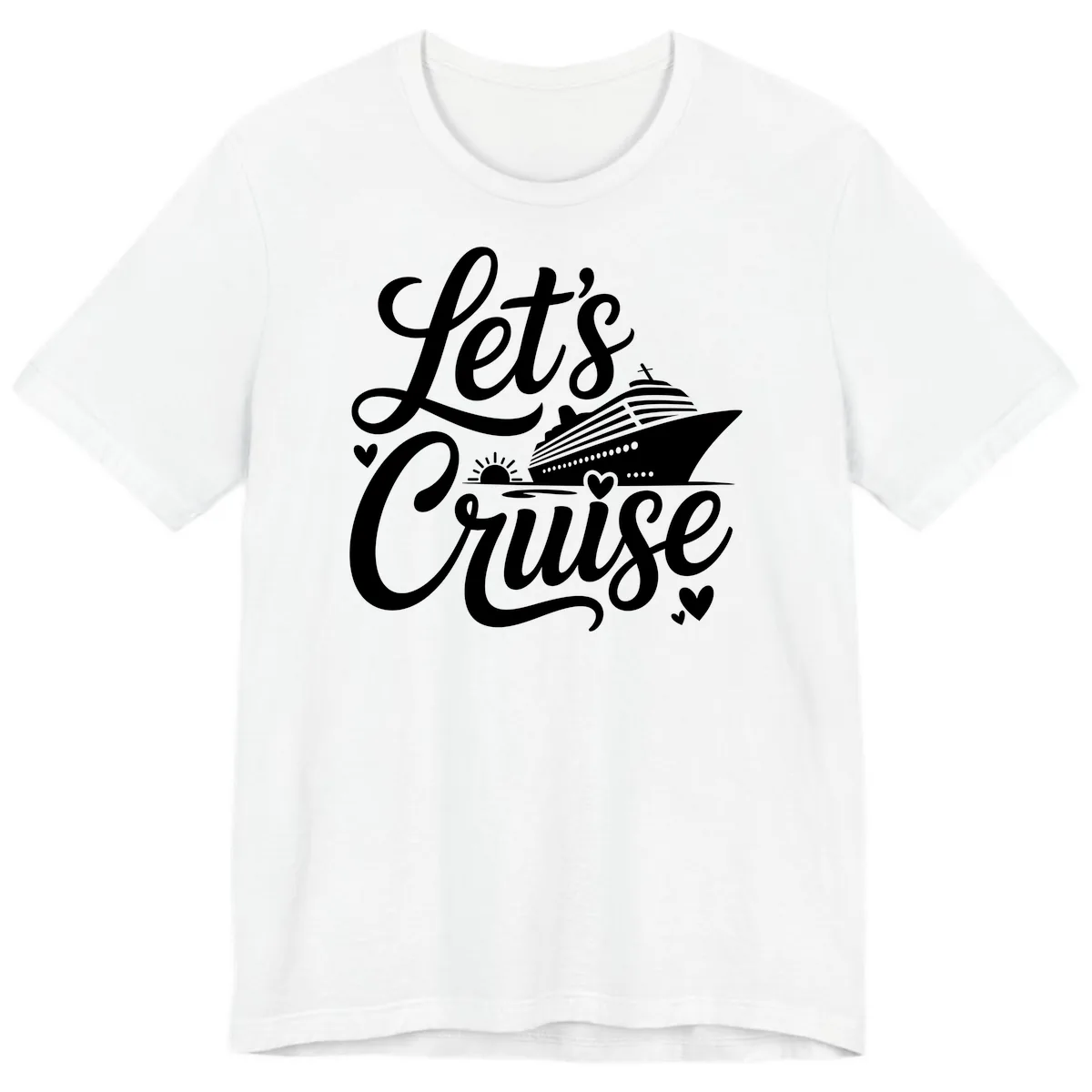 Let's Cruise Vacation Design Premium T-Shirt in White