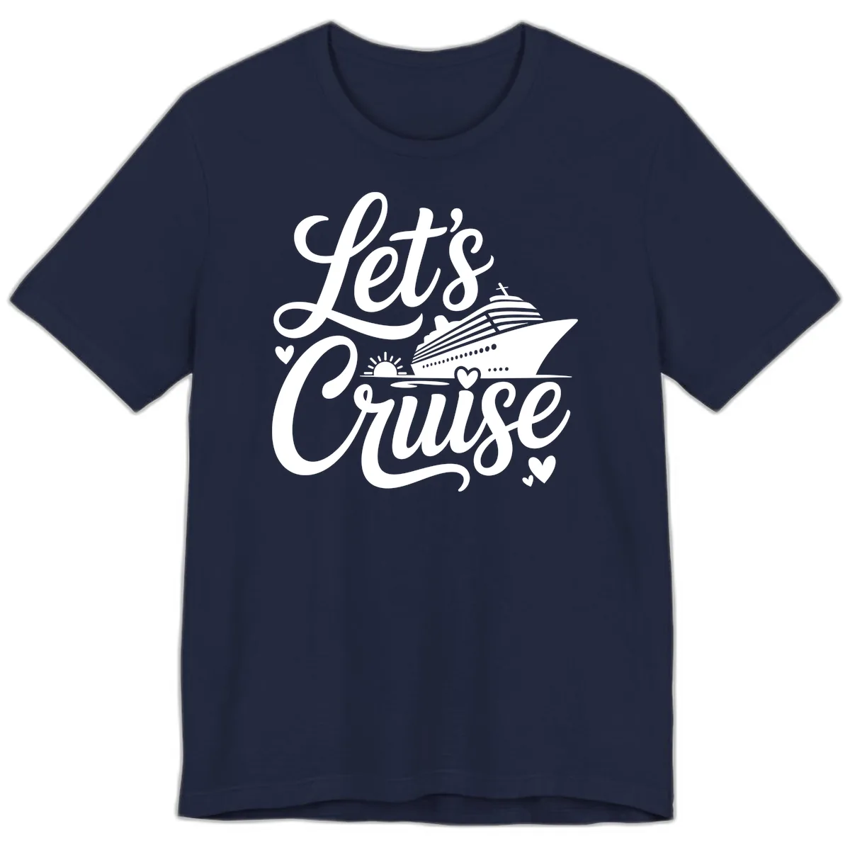 Let's Cruise Vacation Design Premium T-Shirt in Navy