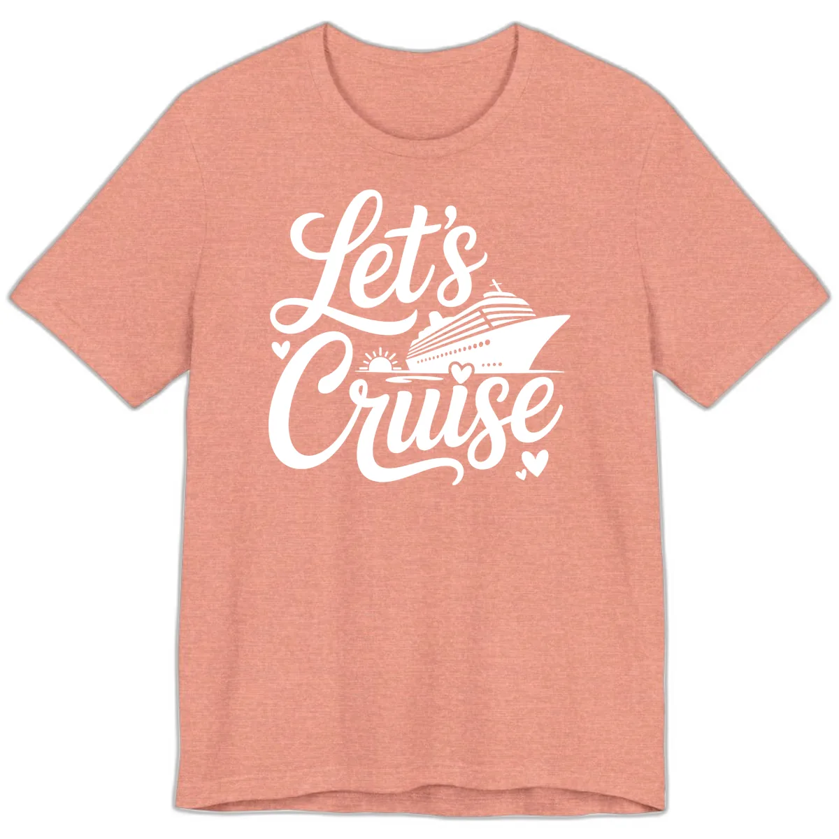 Let's Cruise Vacation Design Premium T-Shirt in Heather Sunset