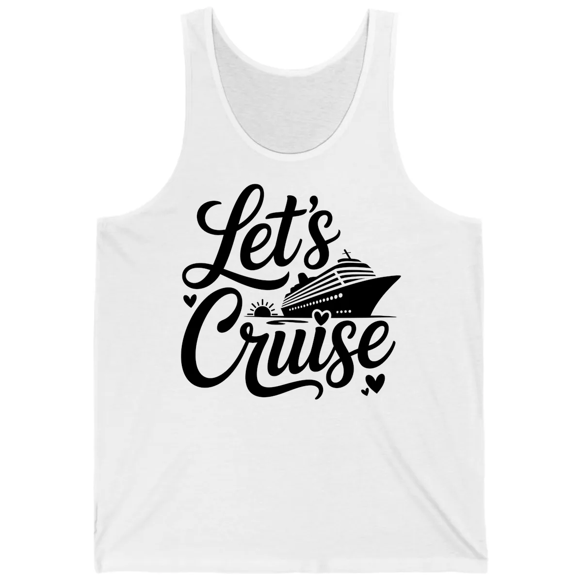 Let's Cruise Vacation Design Tank in White