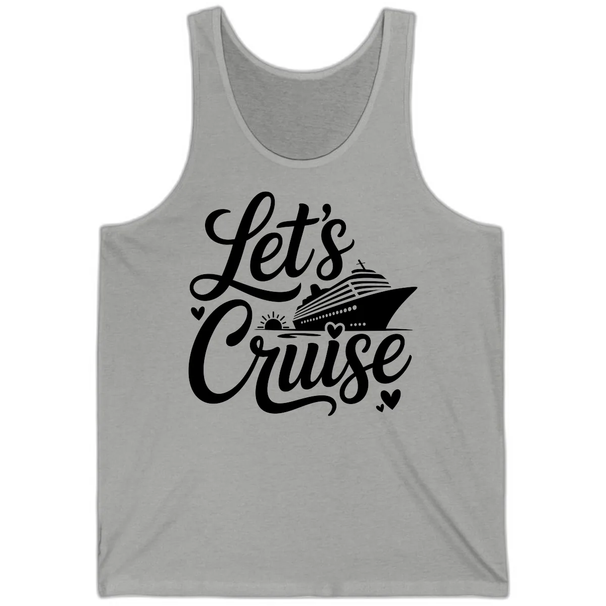 Let's Cruise Vacation Design Tank in Athletic Heather
