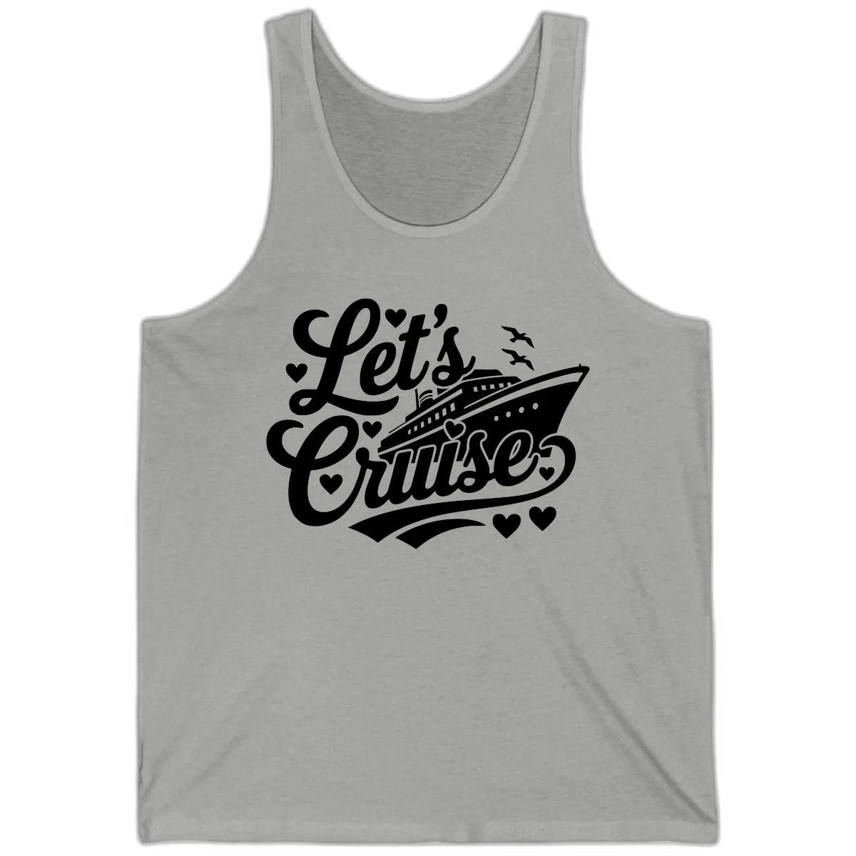 Let's Cruise Ship Design Tank in Athletic Heather