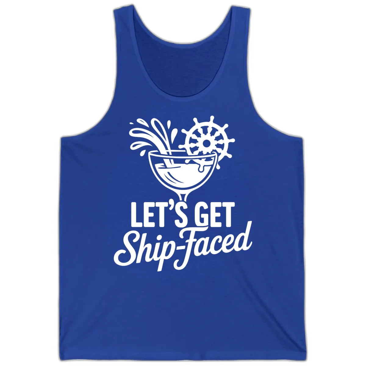 Let's Get Ship-Faced Cocktail Design Tank in True Royal