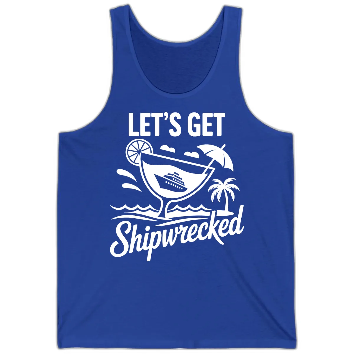Let's Get Shipwrecked Cruise Design Tank in True Royal