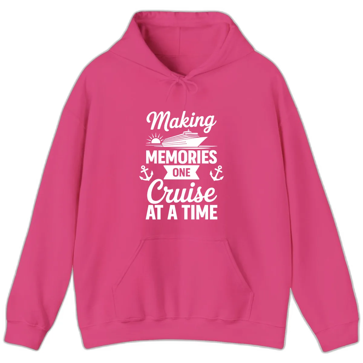 Making Memories One Cruise At A Time Hoodie in Heliconia