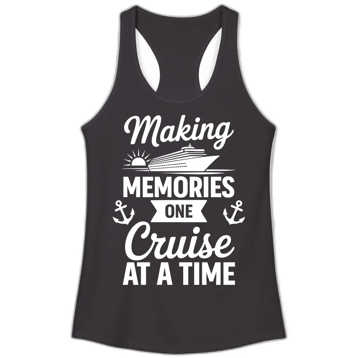 Making Memories One Cruise At A Time Ladies Tank in Black