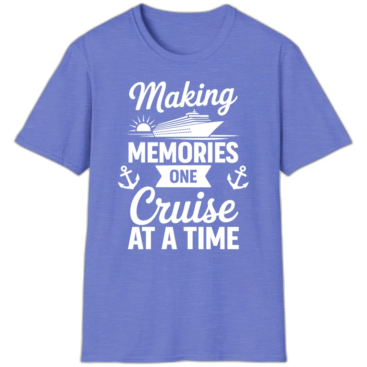 Making Memories One Cruise At A Time T-Shirt in Heather Royal
