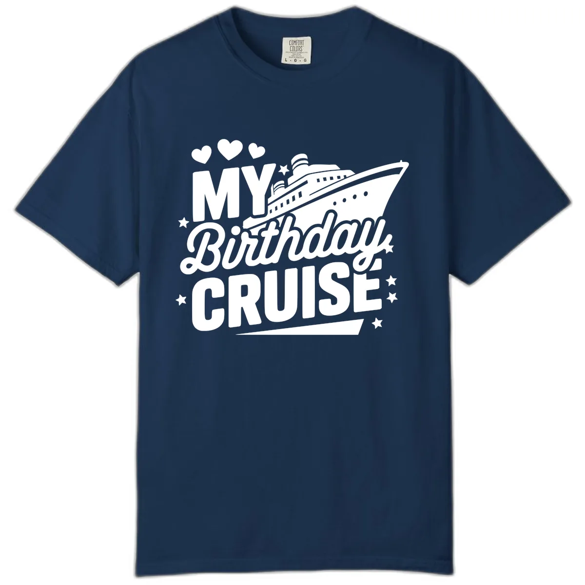 My Birthday Cruise Ship Design Comfort Color in Navy