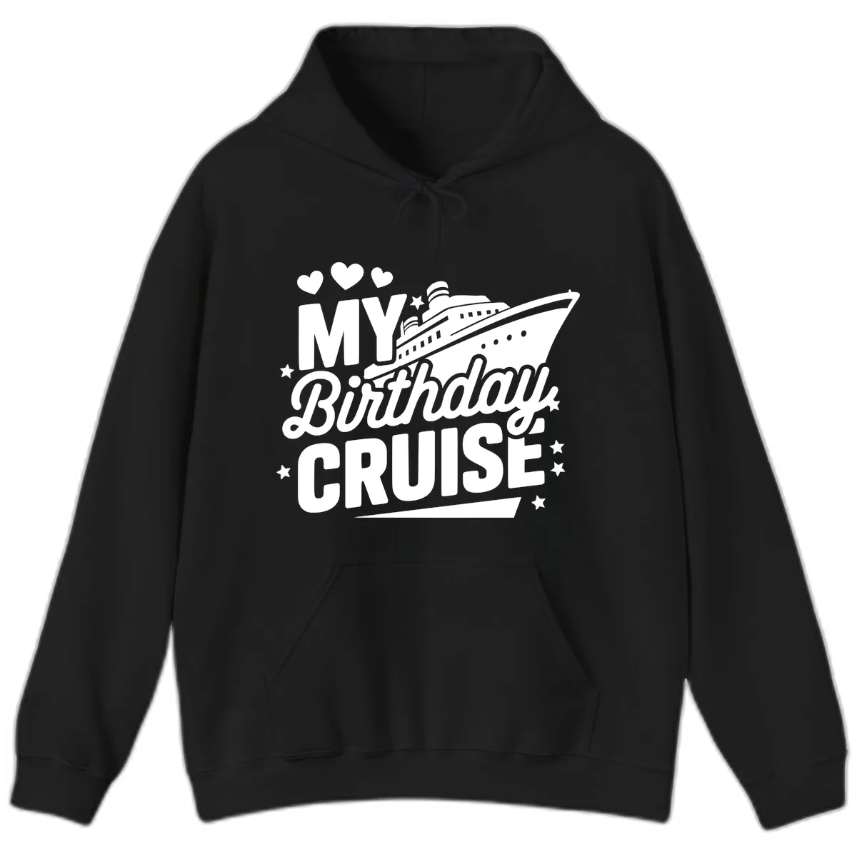 My Birthday Cruise Ship Design Hoodie in Black