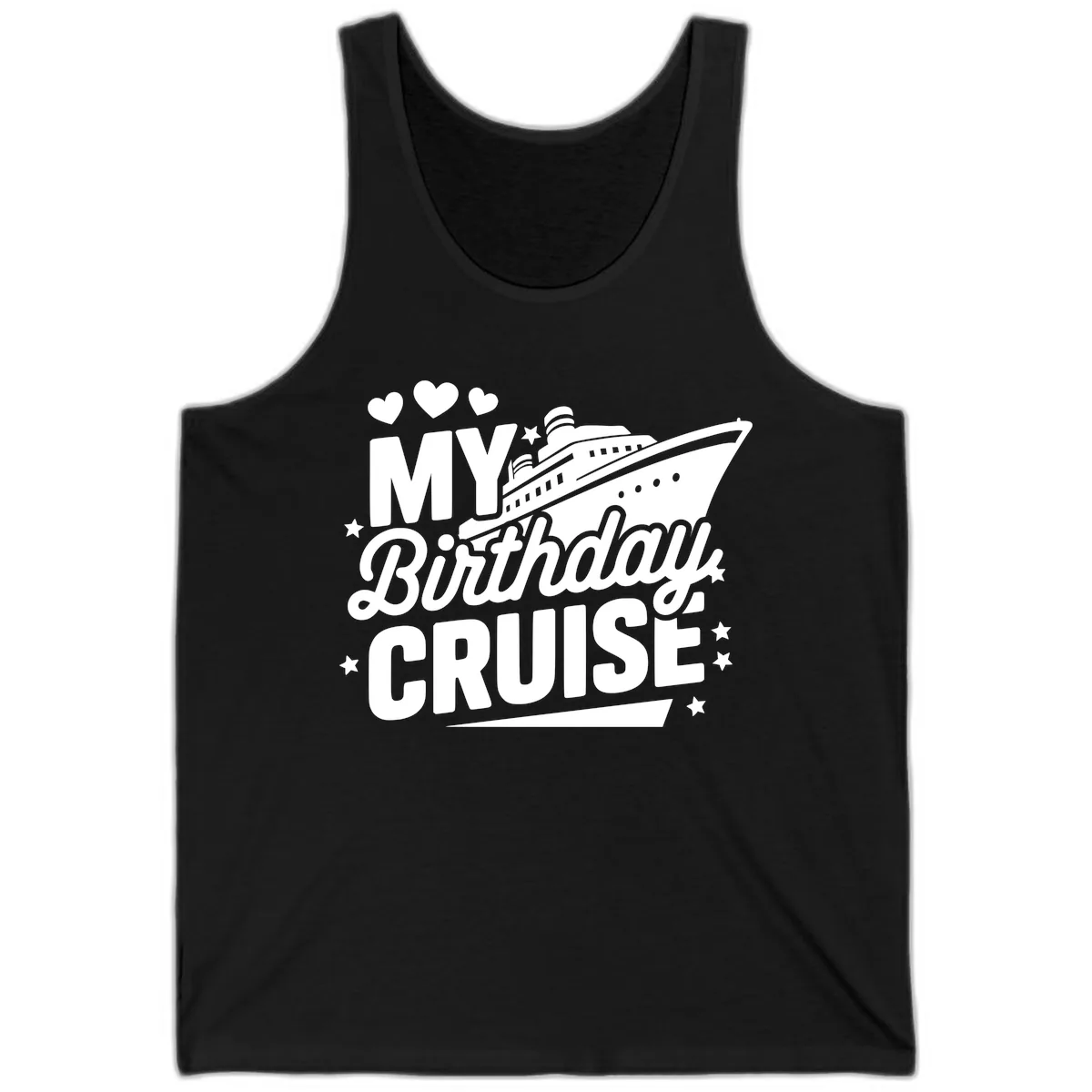 My Birthday Cruise Ship Design Tank in Black