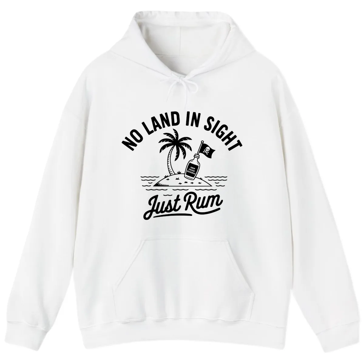 No Land In Sight Just Rum Hoodie in White