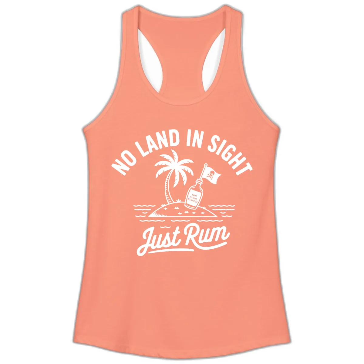 No Land In Sight Just Rum Ladies Tank in Solid Light Orange