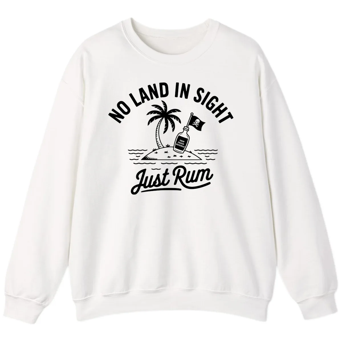 No Land In Sight Just Rum Sweatshirt in White