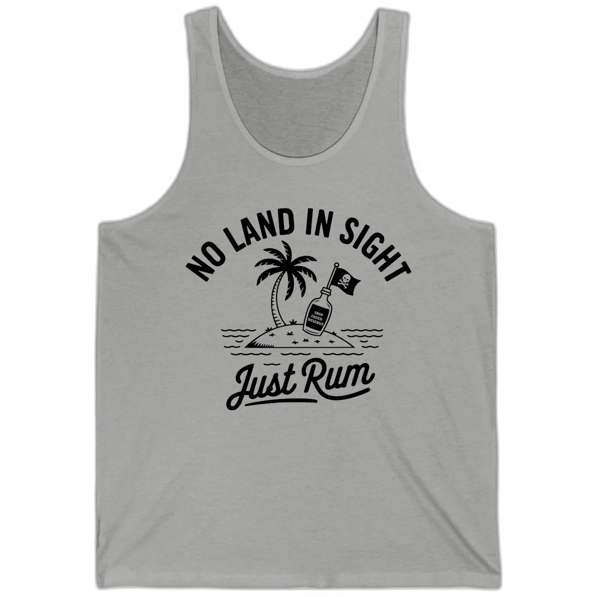 No Land In Sight Just Rum Tank in Athletic Heather
