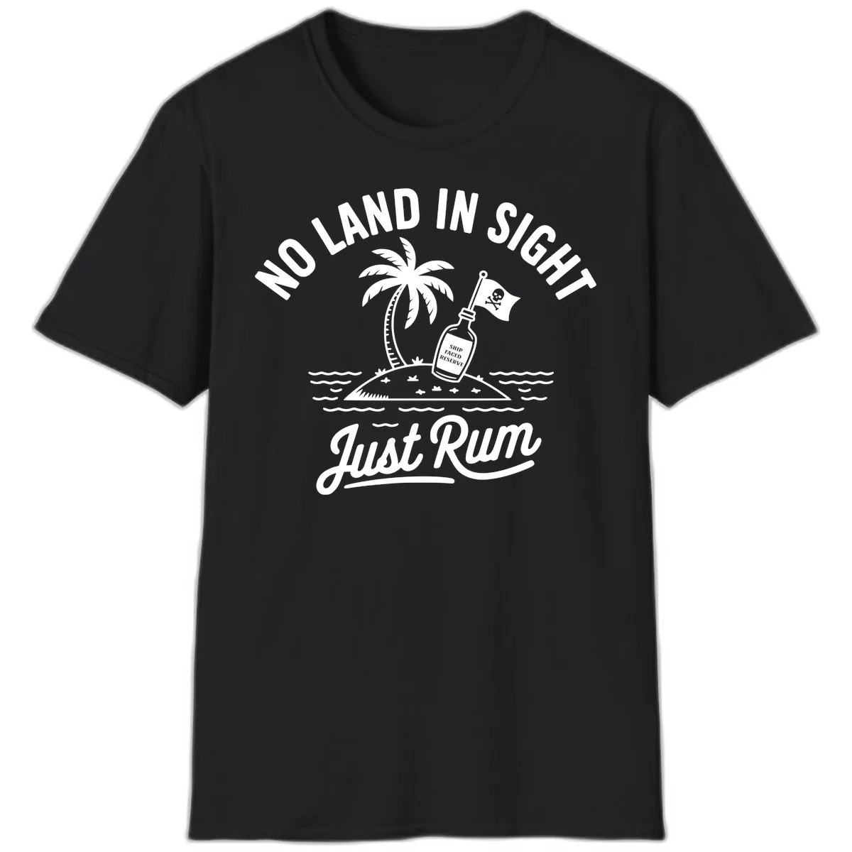 No Land In Sight Just Rum T-Shirt in Black
