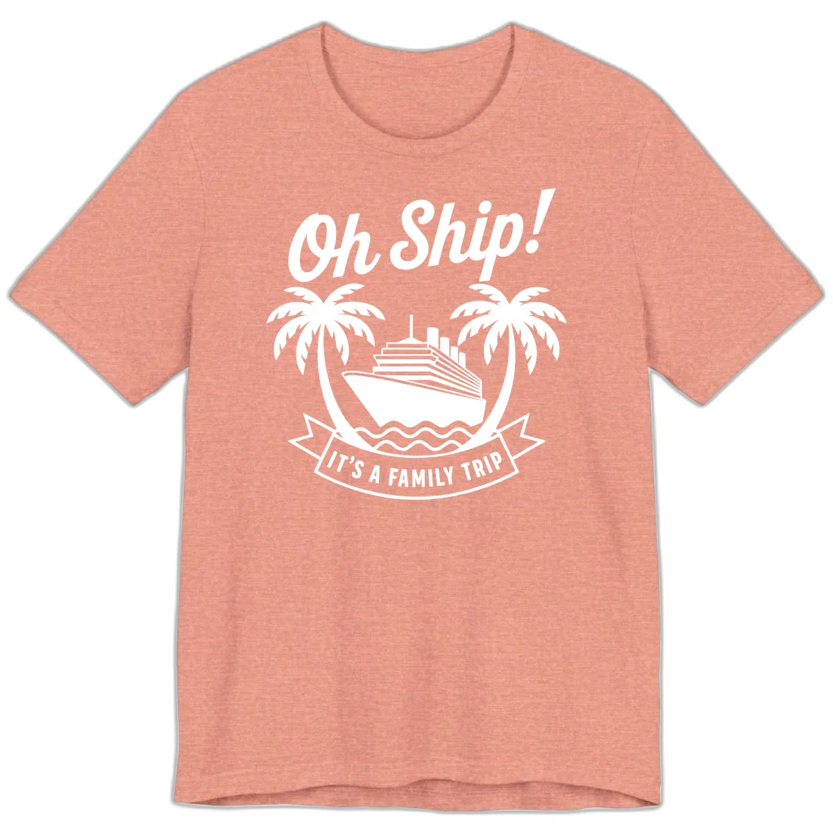 Oh Ship It's A Family Trip Design Premium T-Shirt in Heather Sunset