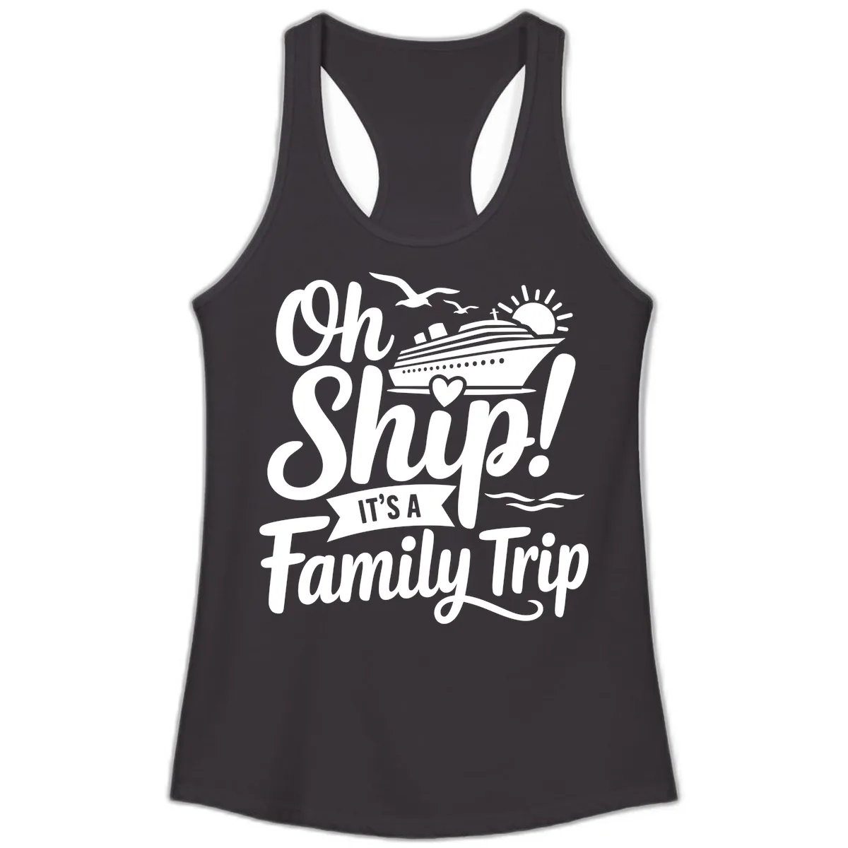 Oh Ship It's A Family Trip Ladies Tank in Black
