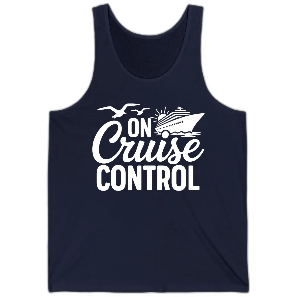 On Cruise Control Slogan Design Tank in Navy