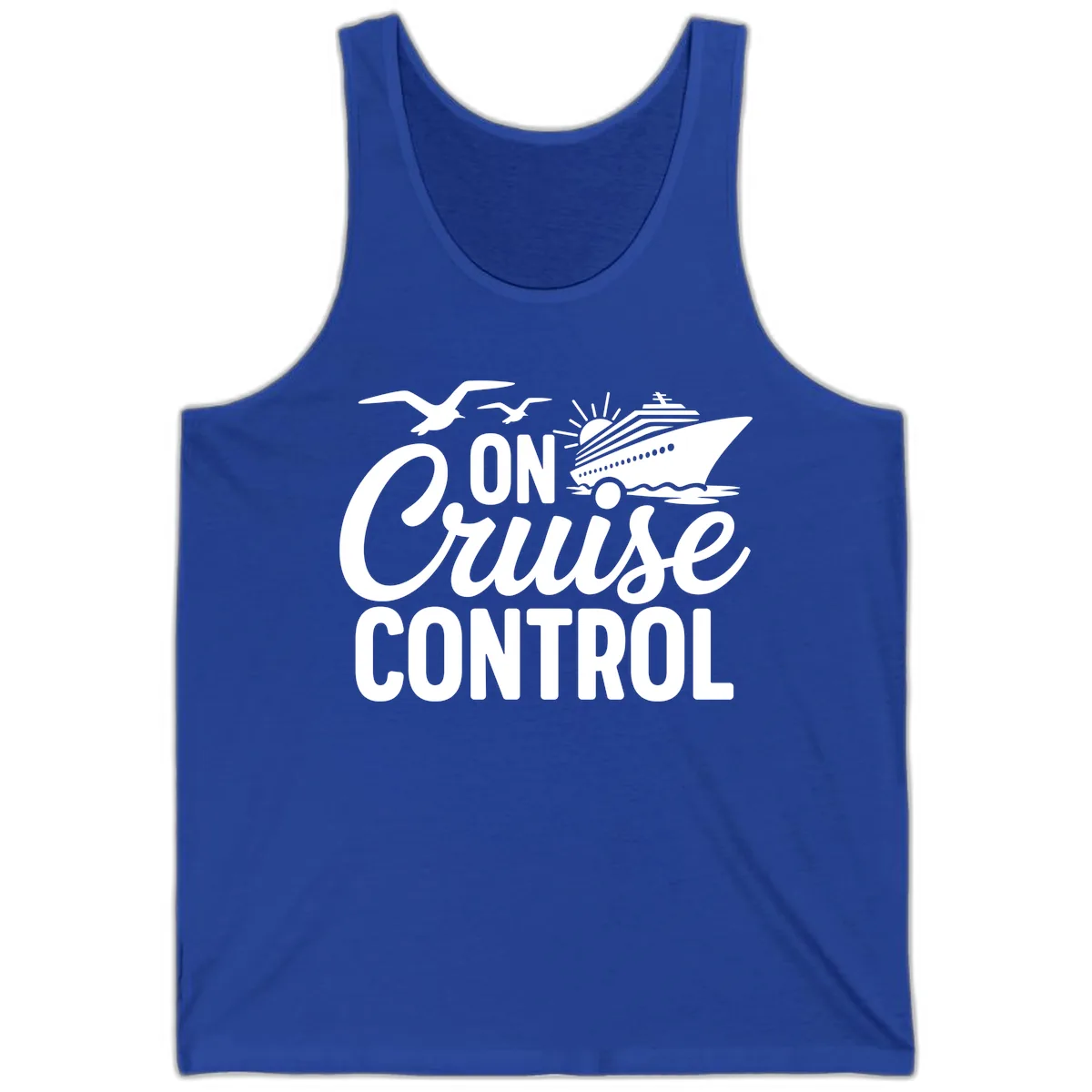 On Cruise Control Slogan Design Tank in True Royal
