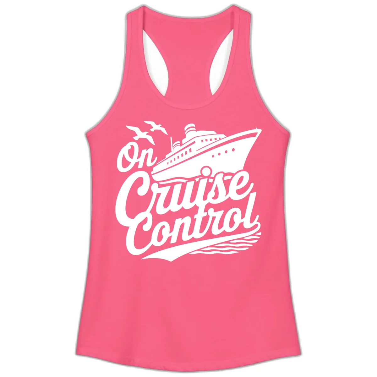 On Cruise Control Ladies Tank in Solid Hot Pink