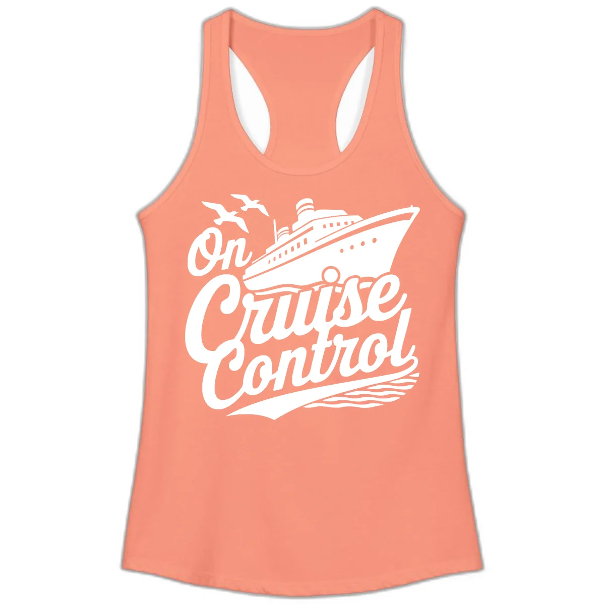 On Cruise Control Ladies Tank in Solid Light Orange