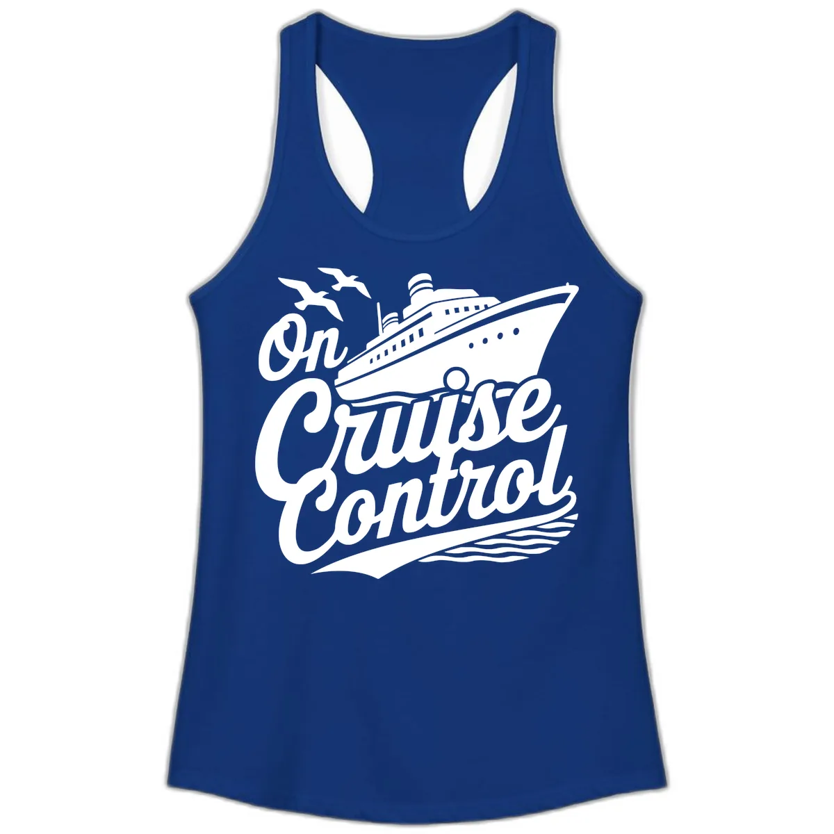 On Cruise Control Ladies Tank in Solid Royal