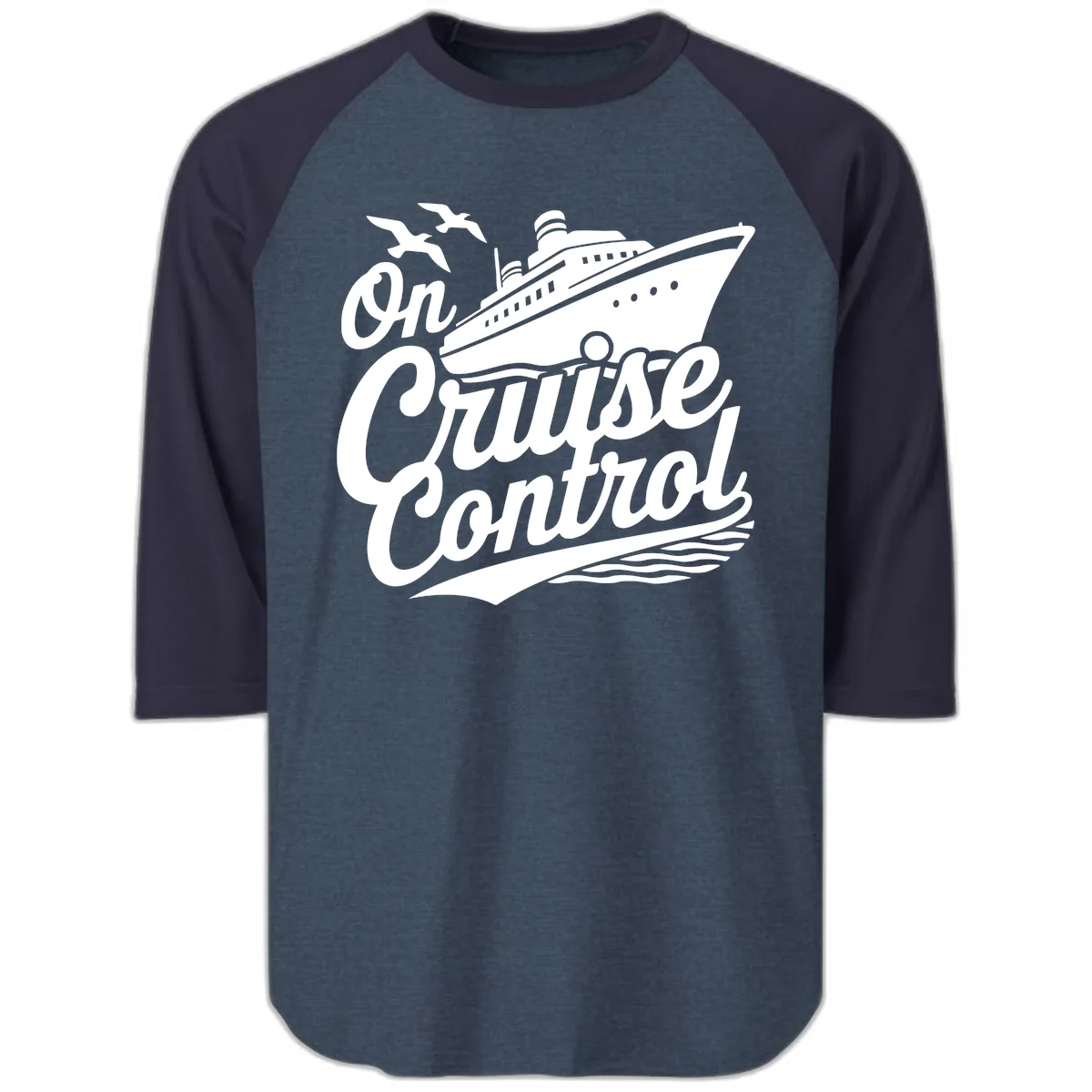 On Cruise Control Raglan 3/4 in Heather Denim Navy