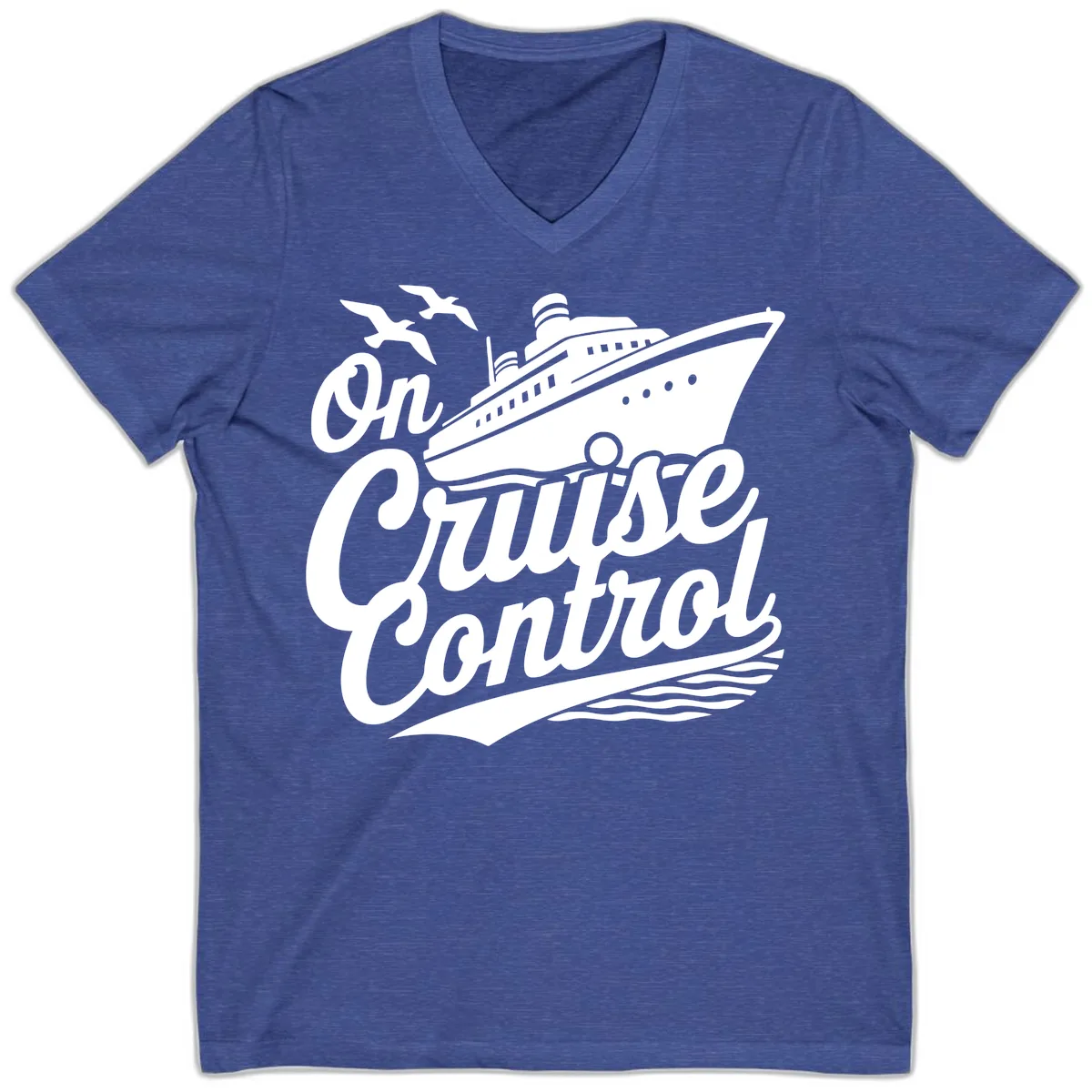 On Cruise Control V-Neck in Heather True Royal