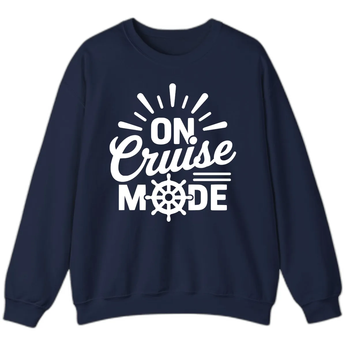 On Cruise Mode Ship Wheel Design Sweatshirt in Navy