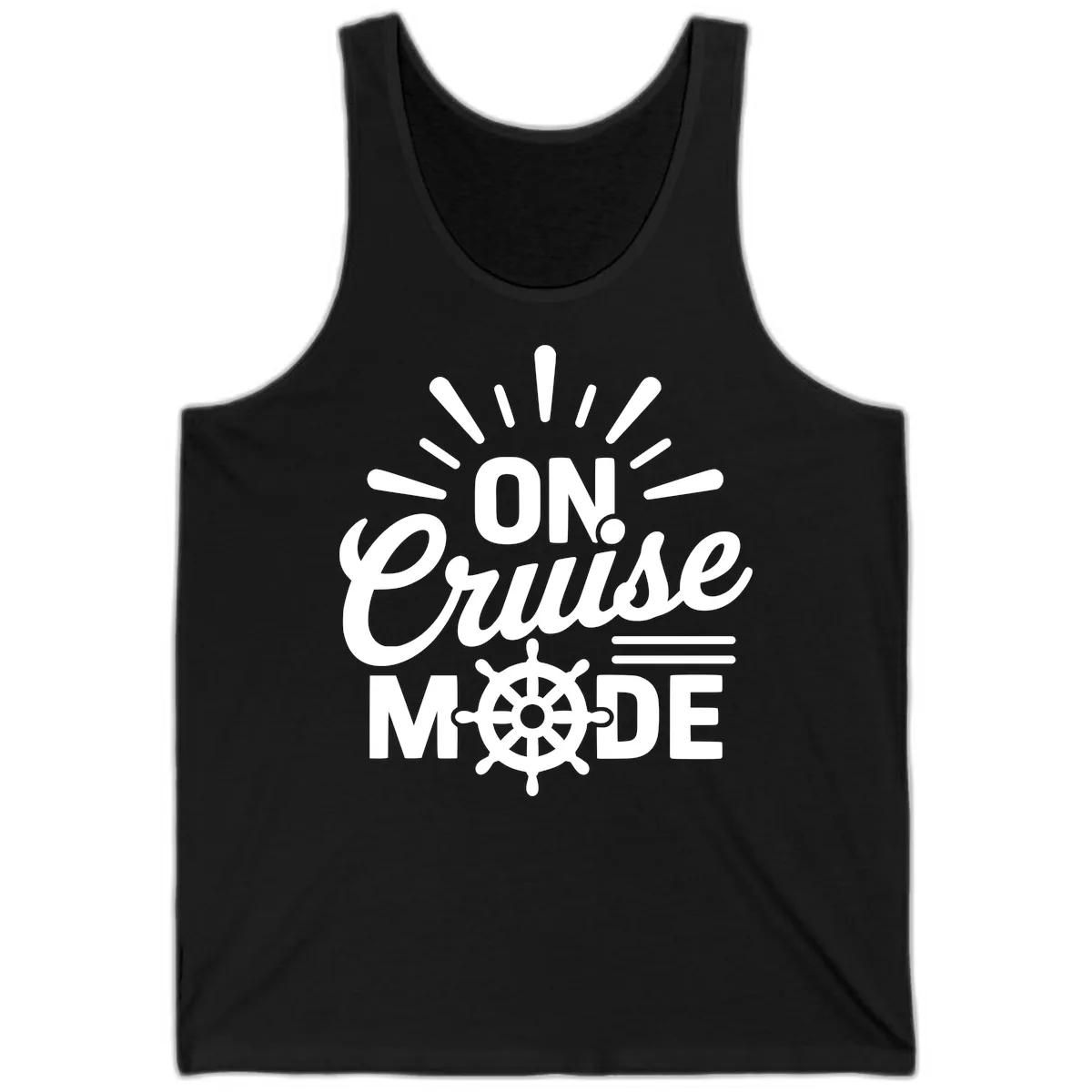 On Cruise Mode Ship Wheel Design Tank in Black