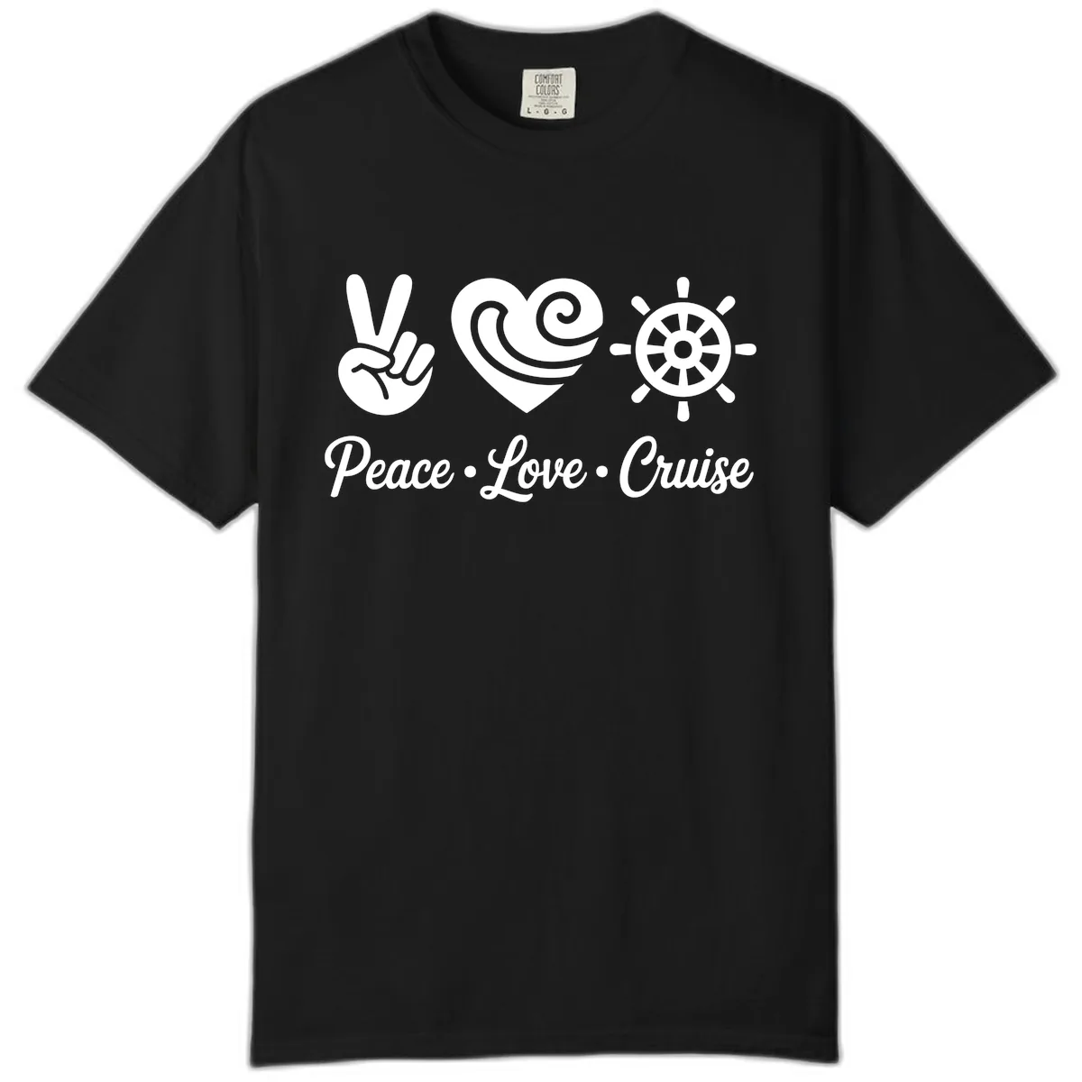 Peace Love Cruise Design Comfort Color in Black