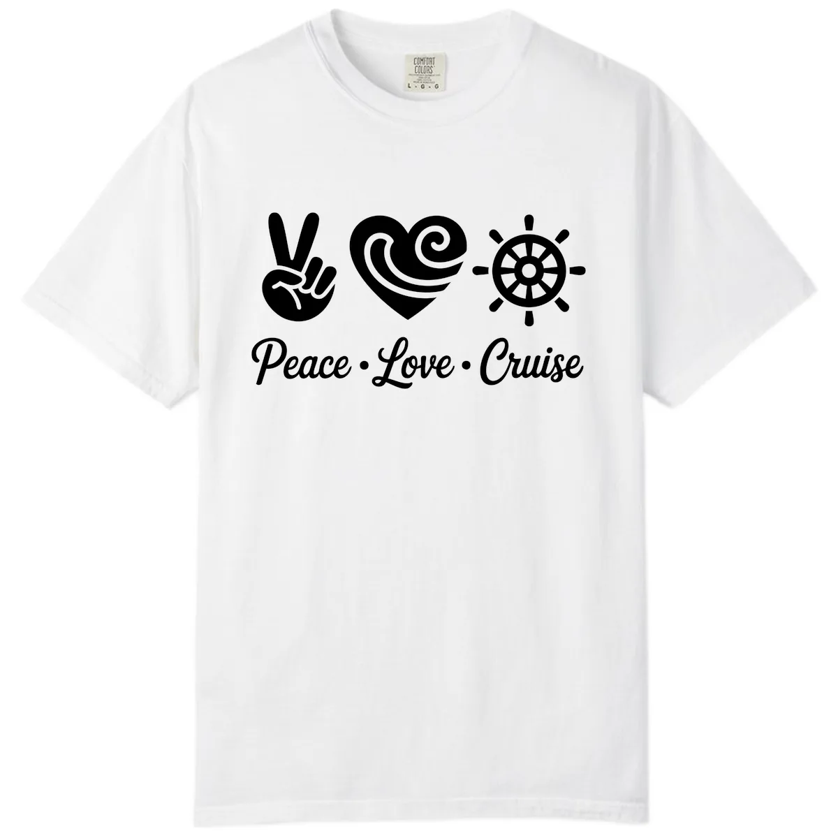 Peace Love Cruise Design Comfort Color in White
