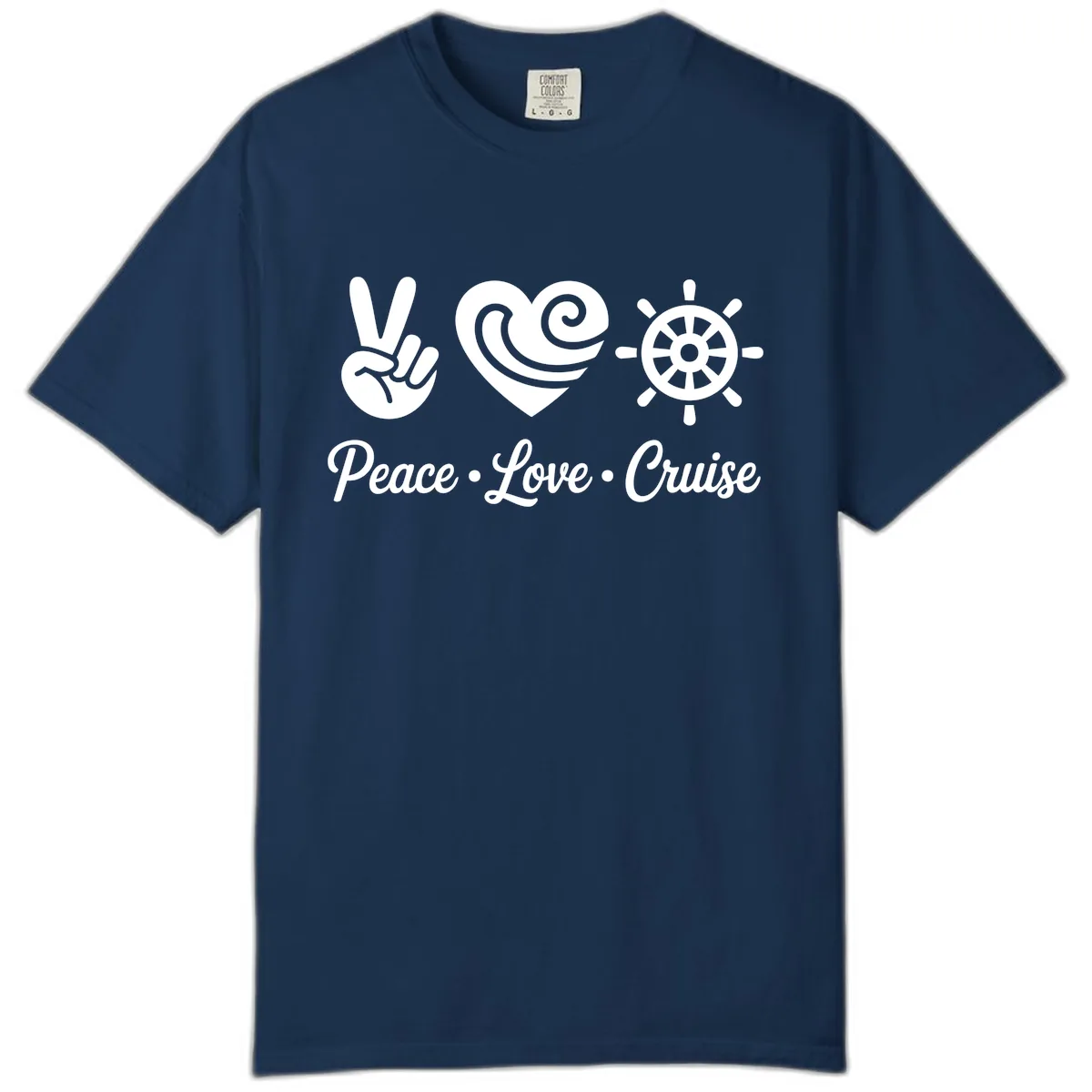 Peace Love Cruise Design Comfort Color in Navy