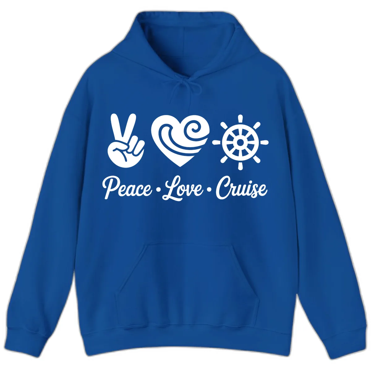 Peace Love Cruise Design Hoodie in Royal