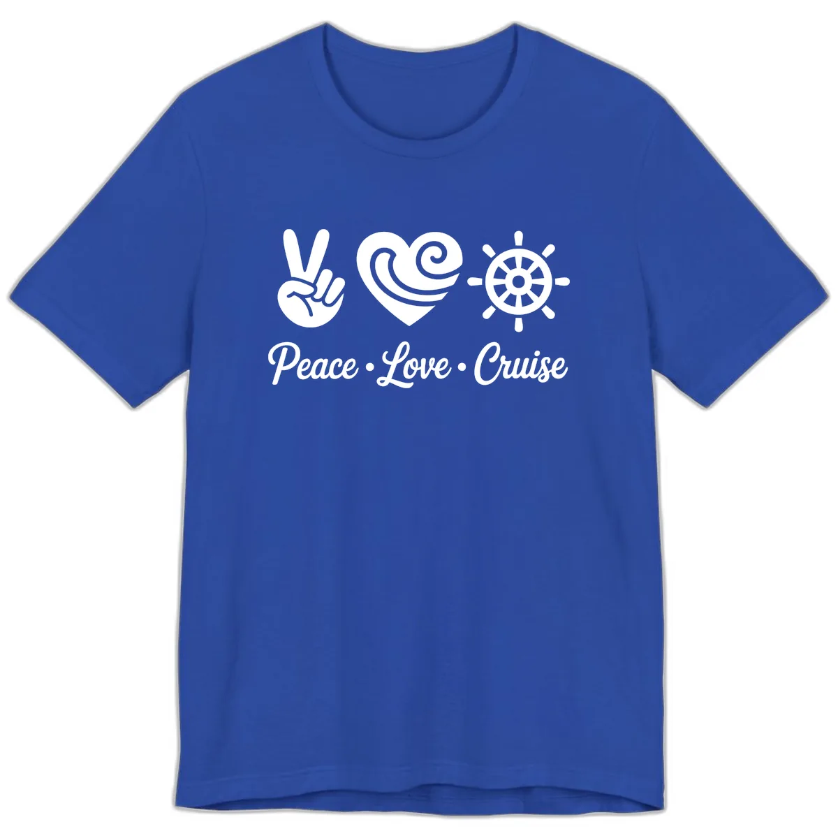 Peace Love Cruise Design Premium T-Shirt in True Royal