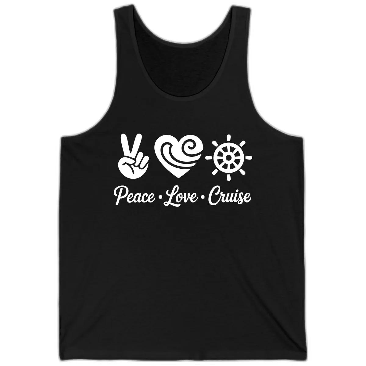 Peace Love Cruise Design Tank in Black