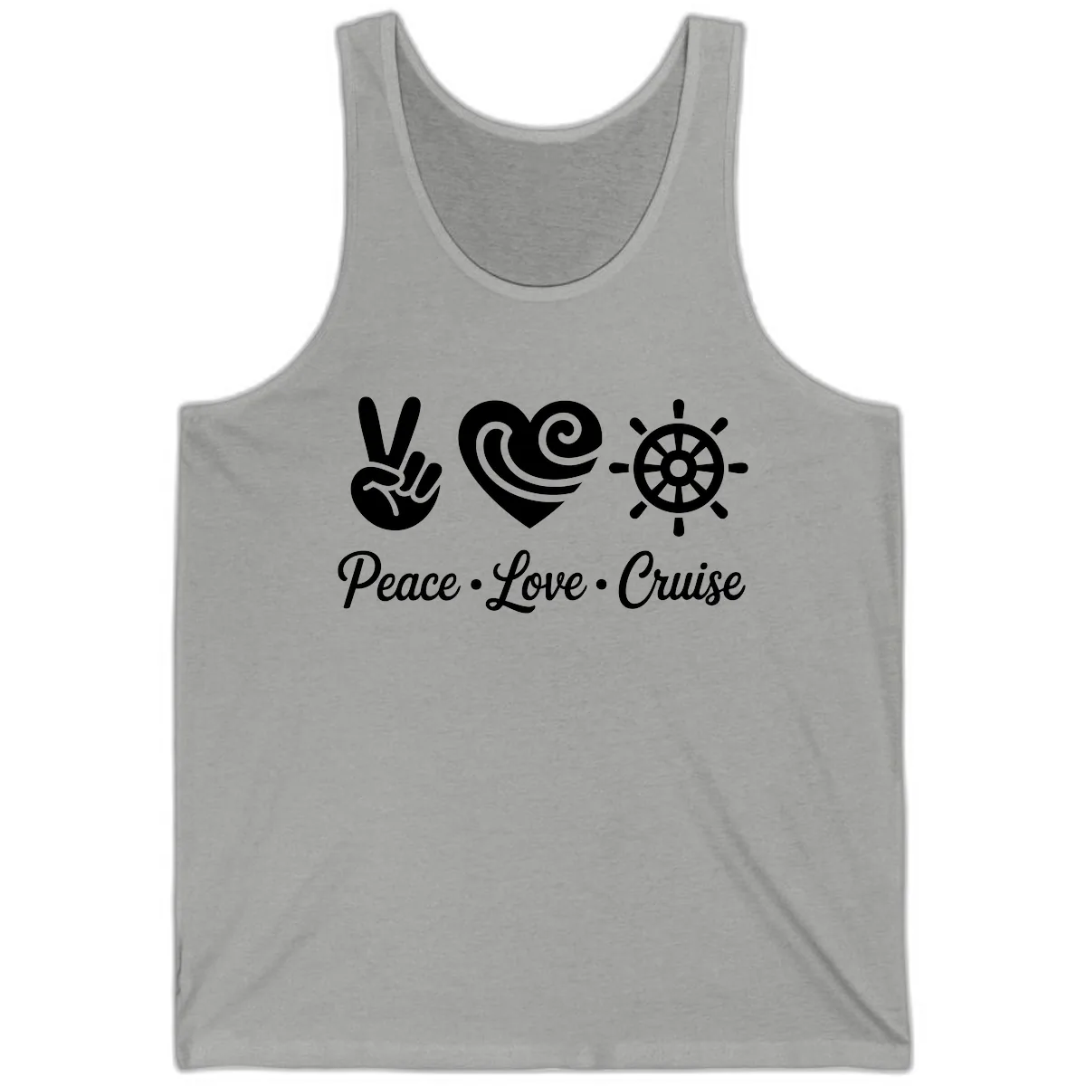 Peace Love Cruise Design Tank in Athletic Heather