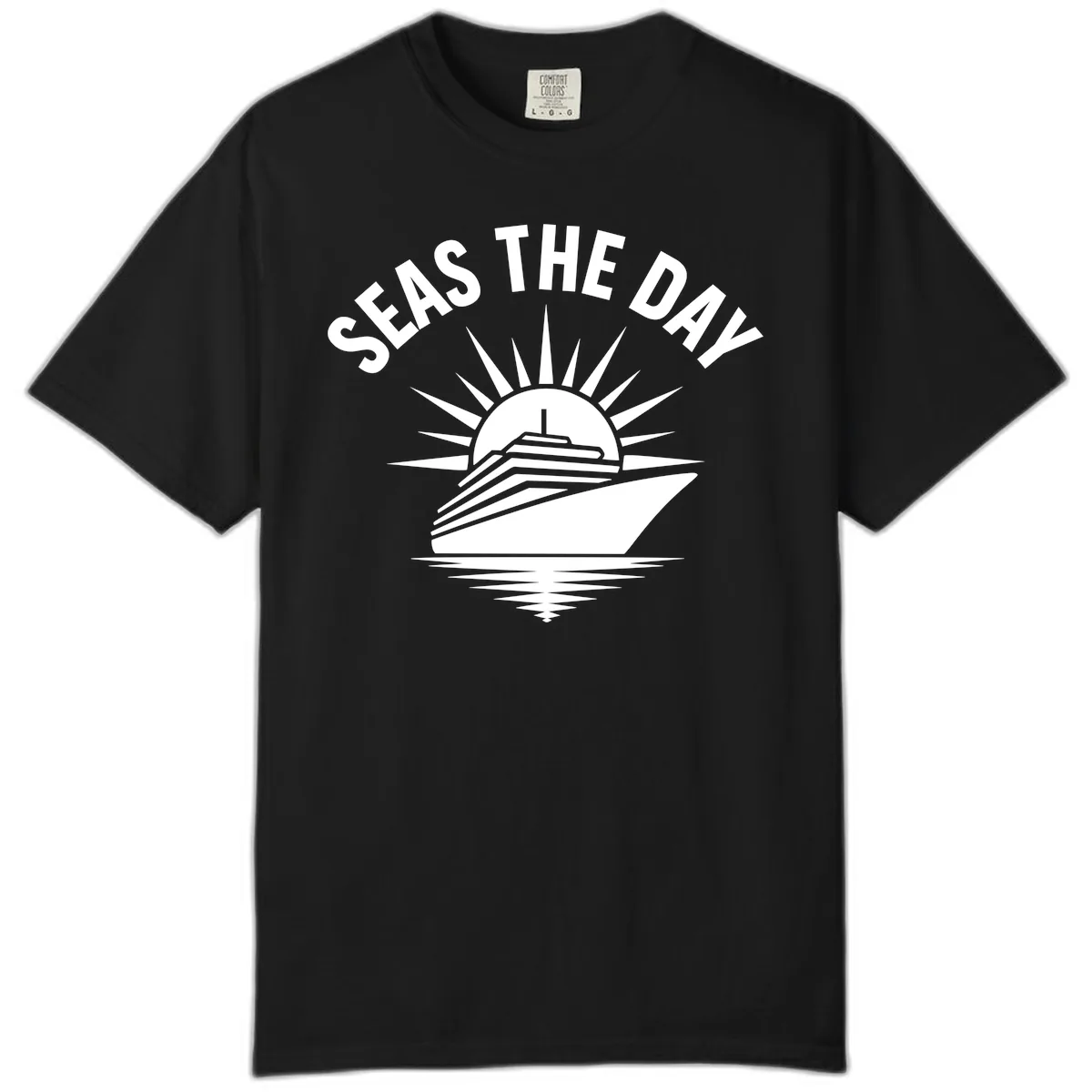 Seas The Day Cruise Ship Design Comfort Color in Black