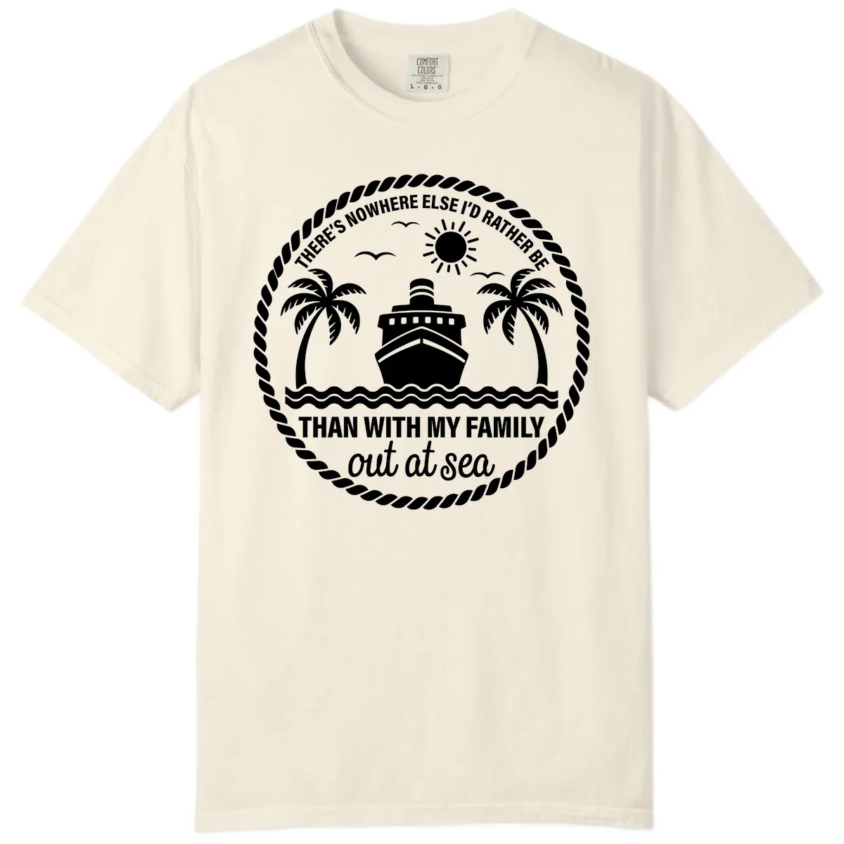 Family Cruise Out At Sea Design Comfort Color in Ivory
