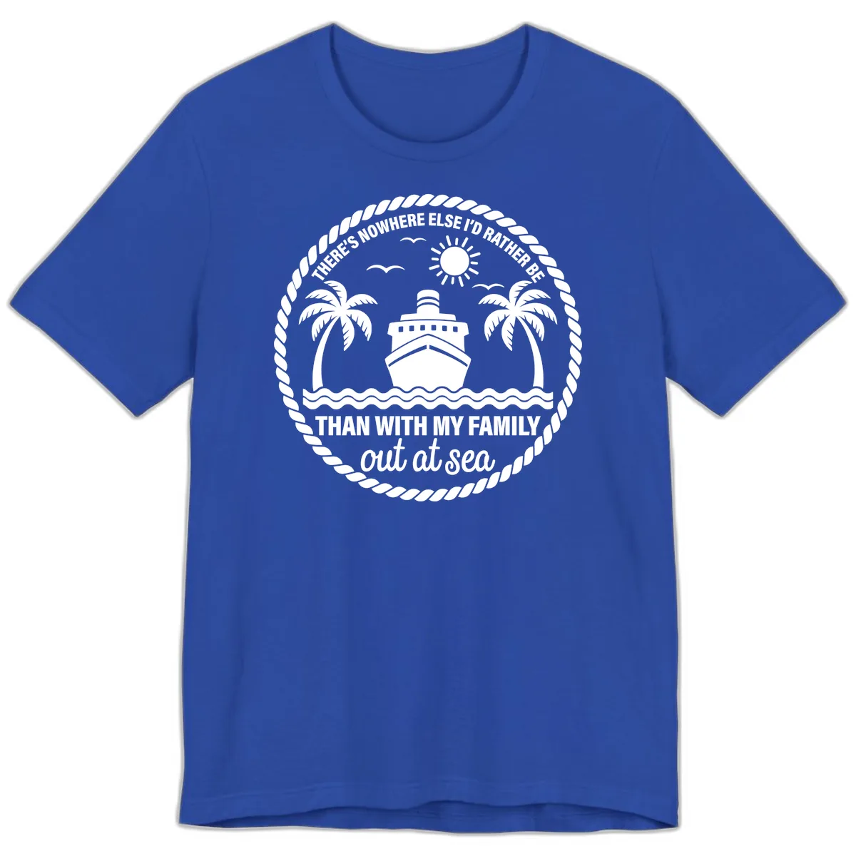 Family Cruise Out At Sea Design Premium T-Shirt in True Royal