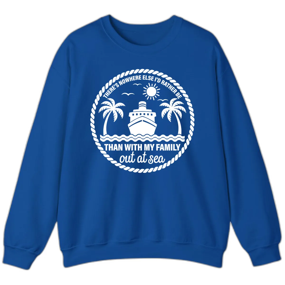 Family Cruise Out At Sea Design Sweatshirt in Royal