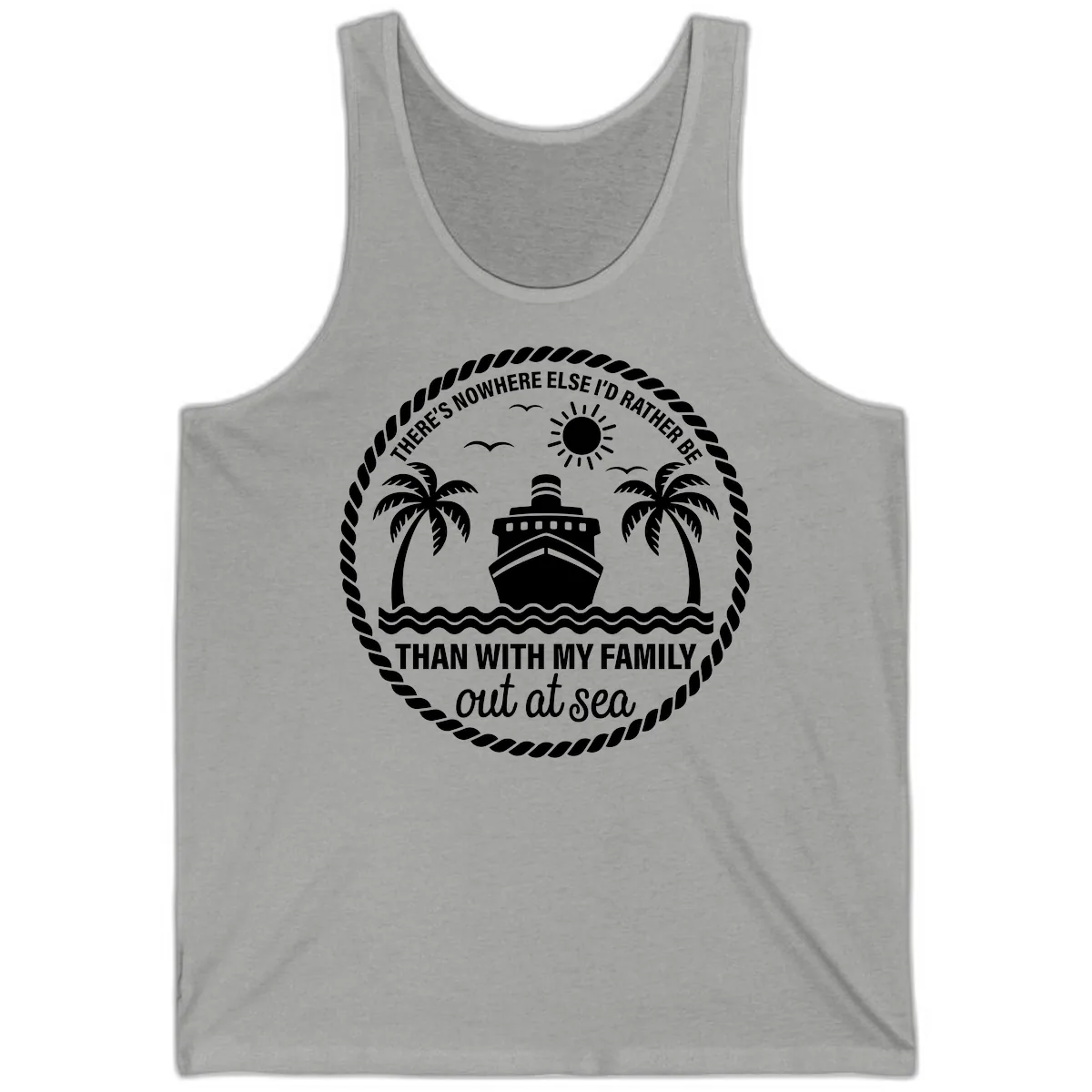 Family Cruise Out At Sea Design Tank in Athletic Heather