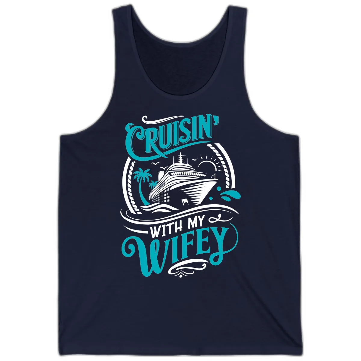 Cruisin With My Wifey Cruise Design Tank in Navy