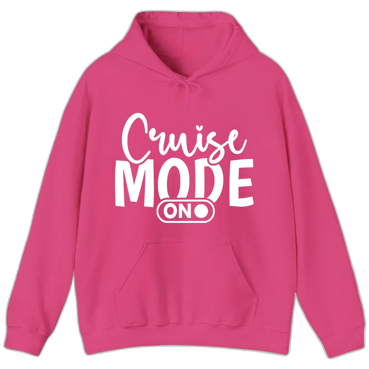 Cruise Mode On Typography Hoodie in Heliconia