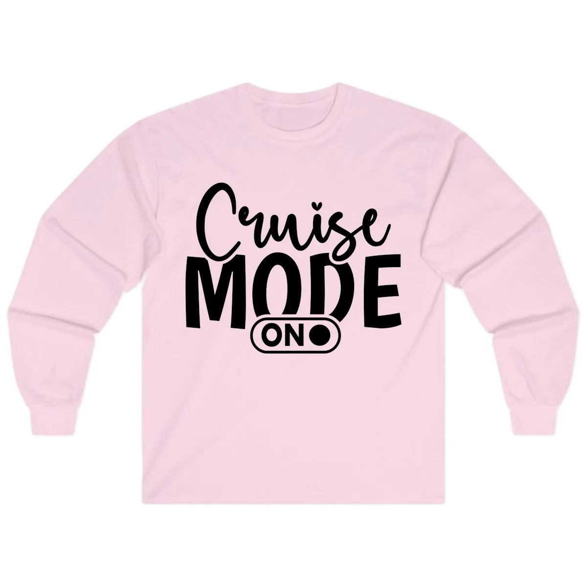 Cruise Mode On Typography Long Sleeve in Light Pink