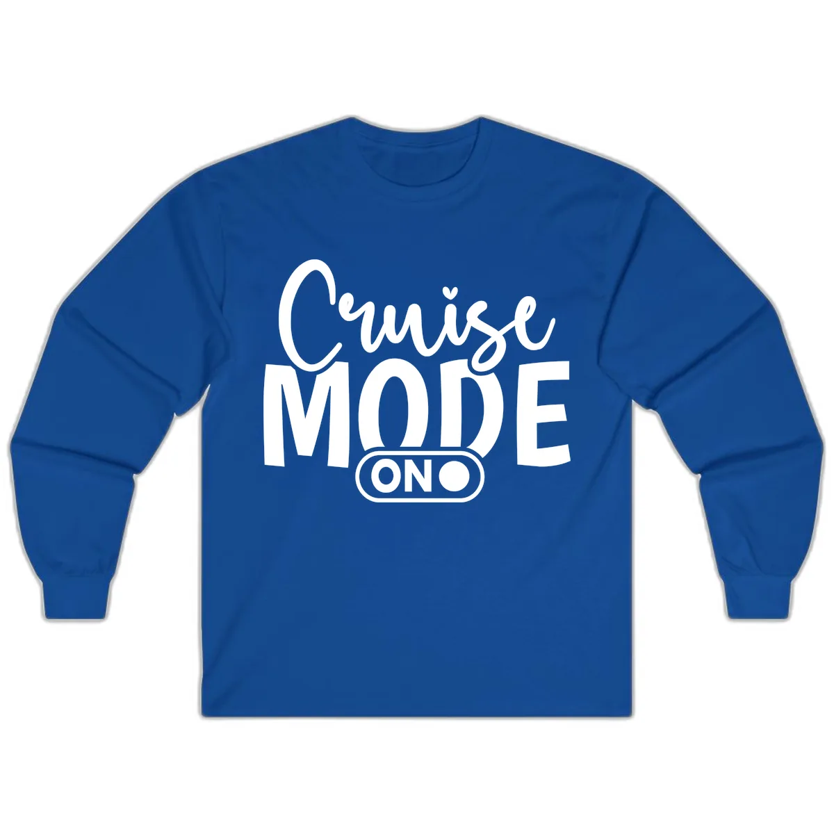 Cruise Mode On Typography Long Sleeve in Royal