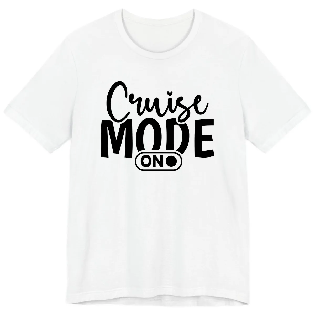 Cruise Mode On Typography Premium T-Shirt in White