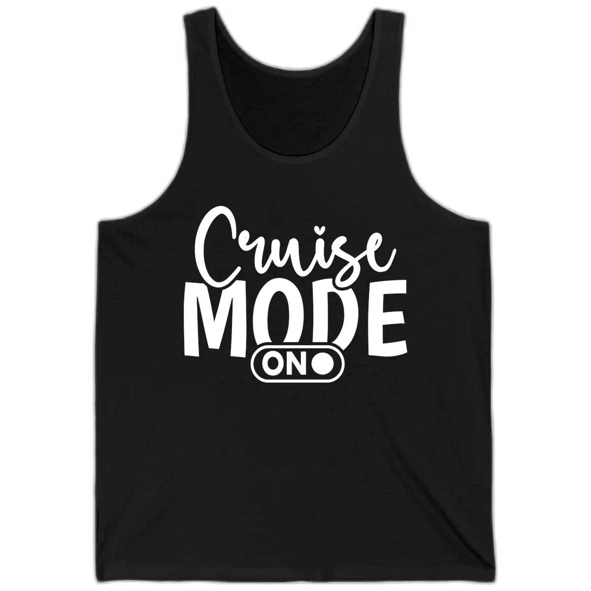 Cruise Mode On Typography Tank in Black