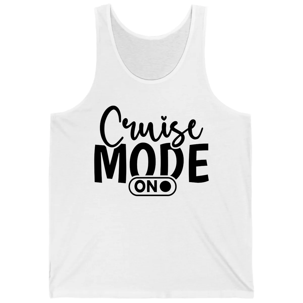 Cruise Mode On Typography Tank in White