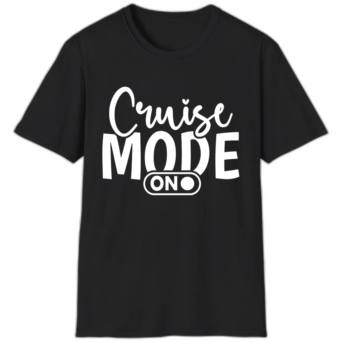 Cruise Mode On Typography T-Shirt in Black